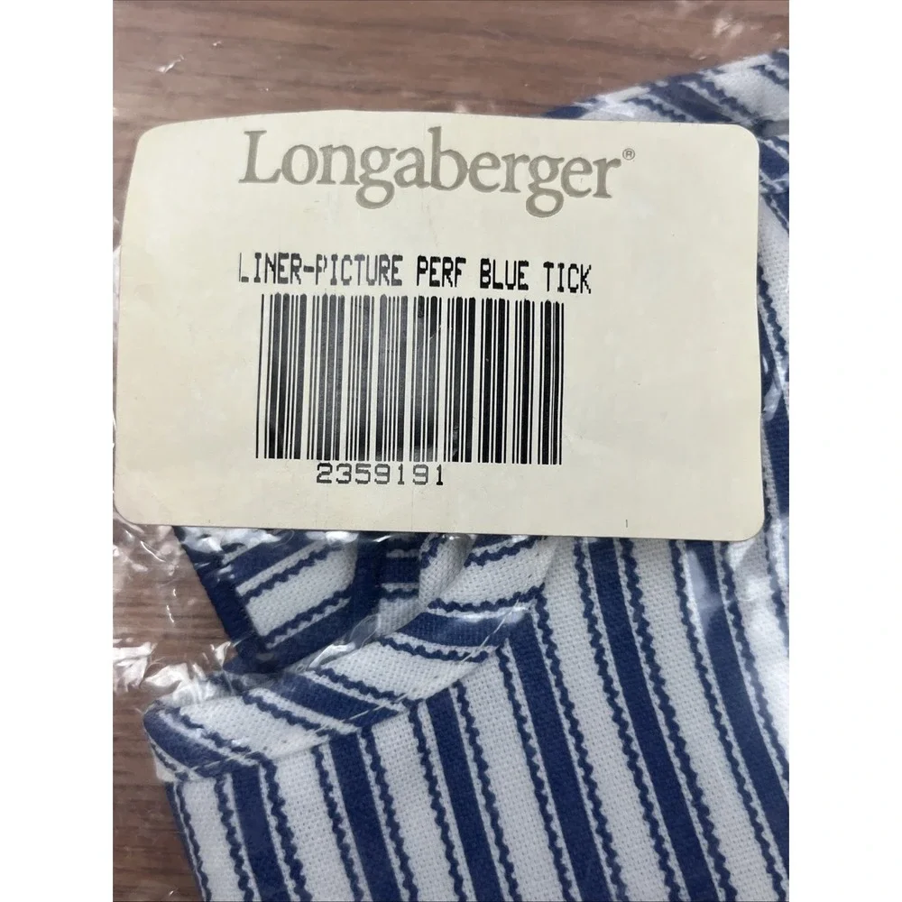 Longaberger Fabric Liner for Picture‎ Perfect Basket in Blue Tick NEW 2359191